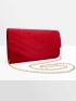 Minimalist Red Flannelette Envelope Bag for Women