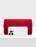 Minimalist Red Flannelette Envelope Bag for Women
