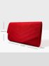 Minimalist Red Flannelette Envelope Bag for Women