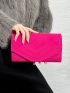 Minimalist Hot Pink Flannelette Envelope Bag for Women