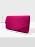 Minimalist Hot Pink Flannelette Envelope Bag for Women