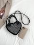 Mini Novelty Bag Studded Decor Heart Design For Daily Life