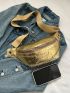Mini Fanny Pack Metallic Crocodile Embossed PU Funky For Daily Life