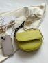 Mini Saddle Bag Letter Detail Flap PU For Daily Life