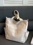 Pocket Front Shopper Bag Minimalist Polyester