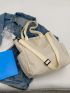Pocket Front Shopper Bag Minimalist Polyester