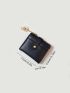 Stitch Detail Small Wallet PU Brown