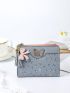 Floral Pattern Small Wallet Butterfly & Tassel Decor PU For Daily Life