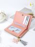 Floral Pattern Small Wallet Butterfly & Tassel Decor PU For Daily Life