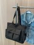 Pocket Front Shopper Bag Minimalist For Shopping