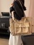 Pocket Front Shopper Bag Minimalist For Shopping