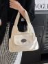 Letter Patch Detail Shopper Bag Polyester