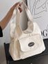 Letter Patch Detail Shopper Bag Polyester
