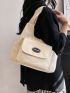 Letter Patch Detail Shopper Bag Polyester