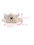 Mini Square Bag Crocodile Embossed Studded Decor PU