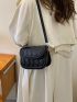 Mini Black Embossed Flip Simple & Versatile Diagonal Shoulder Bag