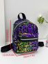Mini Classic Backpack Sequin Decor Glamorous For Daily Life
