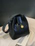 Mini Bucket Bag Crocodile Embossed With Adjustable Strap