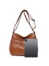 Zip Front Hobo Bag Vintage PU For Daily Life
