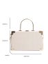 Mini Box Bag Fashionable Crocodile Embossed Metal Lock Top Handle PU