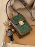 Mini Square Bag Colorblock Cartoon Bear Pattern With Bag Charm For Daily