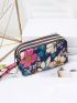 Floral Pattern Long Wallet Multi-Zipper Waterproof
