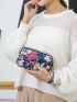Floral Pattern Long Wallet Multi-Zipper Waterproof