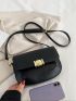 Small Flap Crossbody Bag Metal Decor Minimalist