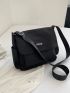 Letter Patch Decor Messenger Bag Minimalist Canvas