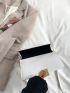 Minimalist Crocodile Embossed White Square Bag Top Handle