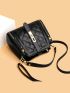 Small Bucket Bag Quilted Metal Decor Top Handle For Work