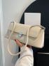 Medium Baguette Bag Beige Fashionable Flap For Work