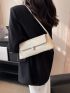 Medium Baguette Bag Beige Fashionable Flap For Work