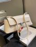 Medium Baguette Bag Beige Fashionable Flap For Work