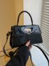 Crocodile Embossed Square Bag Small Flap Elegant