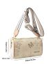 Small Square Bag Letter Graphic Contrast Binding PU
