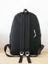 4Pcs Bag Set Classic Backpack Letter Patch Decor With Zipper