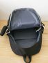 4Pcs Bag Set Classic Backpack Letter Patch Decor With Zipper