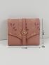 Plant Graphic Small Wallet Metal Decor PU