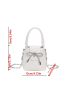 Mini Flap Square Bag Bow & Rhinestone Decor