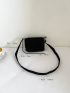 Mini Flap Square Bag Solid Black