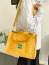 Letter Patch Decor Square Bag Shopper Bag