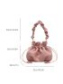 Minimalist Bucket Bag Pink Letter Print