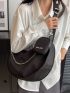 Minimalist Hobo Bag Chain Decor With Small Pouch