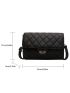 Twist Lock Square Bag Quilted Black Minimalist
