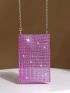 Rhinestone Decor Square Bag Chain Strap for Party
