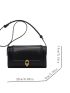 Small Square Bag Elegant Metal Lock Flap PU For Daily Life