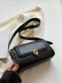 Small Square Bag Elegant Metal Lock Flap PU For Daily Life