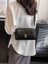 Small Square Bag Elegant Metal Lock Flap PU For Daily Life