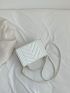 Chevron Square Bag Flap Small Mini White